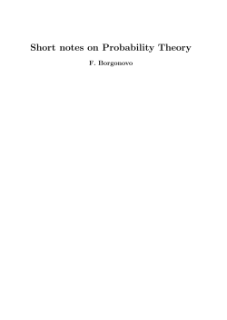 Short notes on Probability Theory