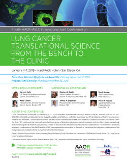 lung cancer translational science from the bench to the clinic