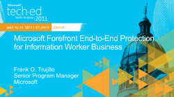 SIM326: Microsoft Forefront End-to-End Protection for