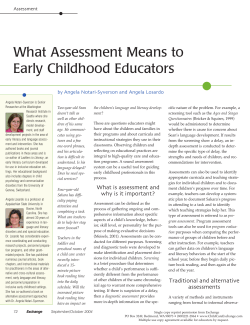 What Assessment Means to Early Childhood Educators