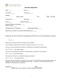 Internship Application Please list your first two choices of