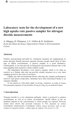 Laboratory tests for the development of a new high uptake rate