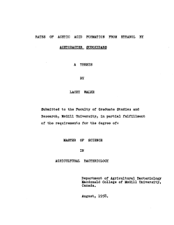 RATES OF ACETIC ACID FORMATION FROM
