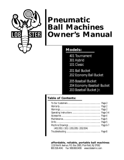 Pneumatic Ball Machines Owner`s Manual