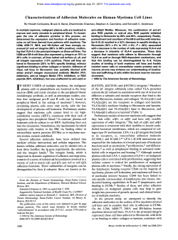 Characterization of Adhesion Molecules on Human