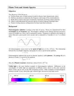 Flame Tests and Atomic Spectra