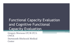 Functional Capacity Evaluation and Cognitive Functional Capacity
