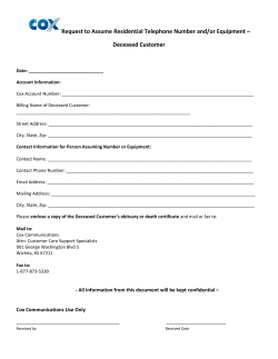 Request to Assume Residential Telephone Number and/or