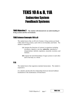 Endocrine and Feedback System