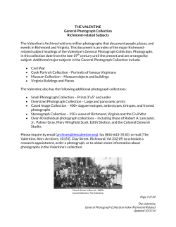 THE VALENTINE General Photograph Collection Richmond