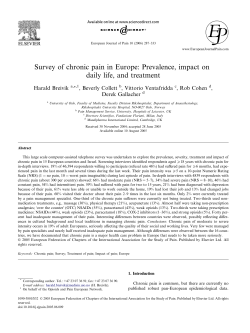 Survey of chronic pain in Europe: Prevalence