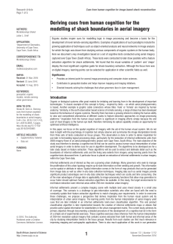 Deriving cues from human cognition for the modelling of shack