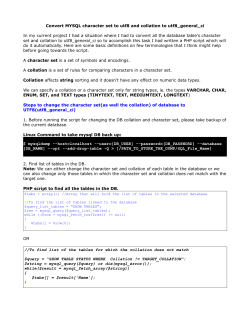 Convert MYSQL character set to utf8 and
