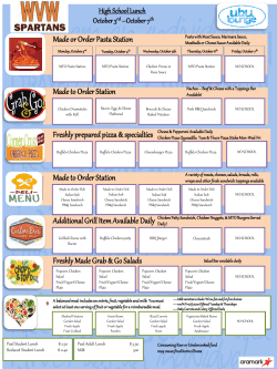 HS October- November Lunch 2016