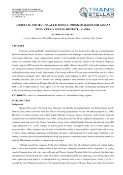 Credit-Use and Technical Efficiency among Smallholder