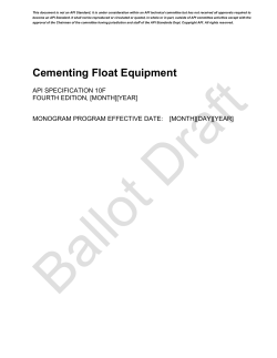 Cementing Float Equipment - My Committees