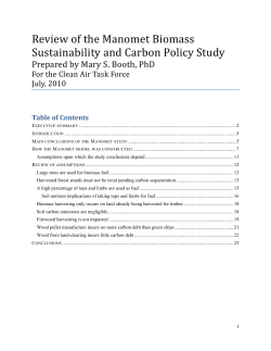 Review of the Manomet Biomass Sustainability and Carbon Policy