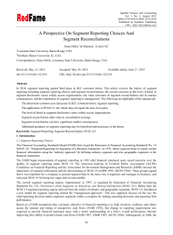 A Perspective On Segment Reporting Choices And Segment