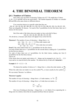 4. THE BINOMIAL THEOREM