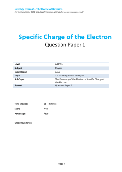 Specific Charge of the Electron