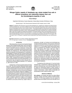 Nitrogen fixation capacity of Azotobacter spp. strains isolated from
