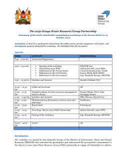 2030 Kenya WRG Partnership &ndash; Summary of Proceedings (14