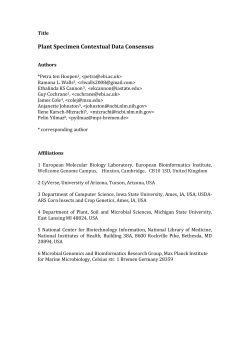 Plant Specimen Contextual Data Consensus
