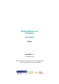 Building Materials and Propagation Final Report