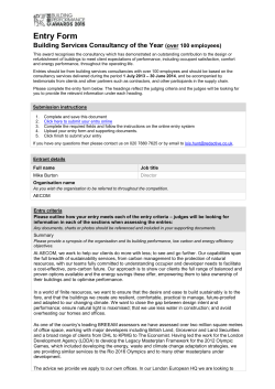 Entry Form Building Services Consultancy of the Year