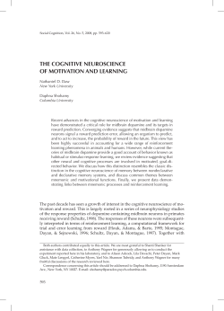 the cognitive neuroscience of motivation and learning
