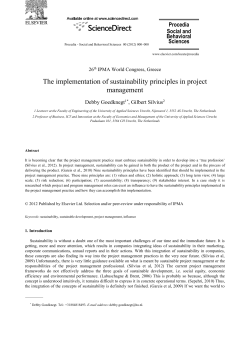 26th IPMA World Congress, Greece The implementation of