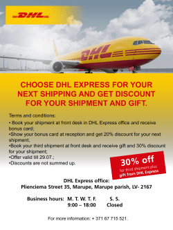choose dhl express for your next shipping and get discount for your