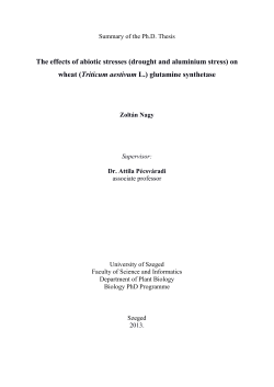 The effects of abiotic stresses (drought and aluminium stress) on