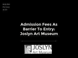 Admission Fees As Barrier To Entry: Joslyn Art Museum