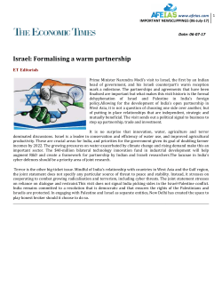 Israel: Formalising a warm partner lising a warm