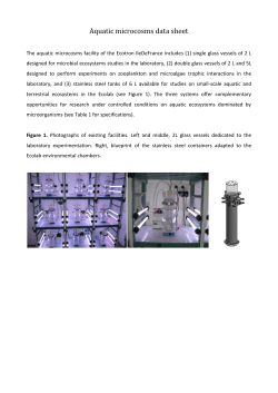 Aquatic microcosms data sheet - Research Infrastructure Ecotrons