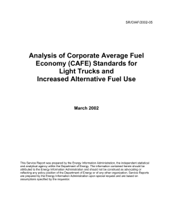 Analysis of Corporate Average Fuel Economy (CAFE) Standards for