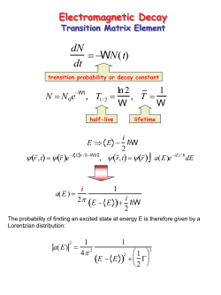 Electromagnetic Decay Transition Probability (cont.)