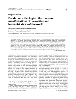 Food choice ideologies: the modern manifestations of