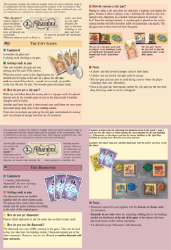 How do you use a city gate? Notes Equipment Getting ready to play