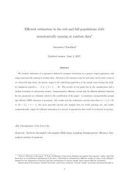 Efficient estimation in the sub and full populations with