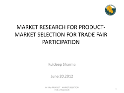 Role of Market Research in Selecting Products and Market for a