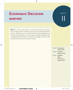 Economic Decision making