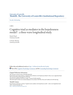 Cognitive triad as mediator in the hopelessness model? : a