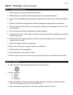 SNC1D * Final Exam: Review Questions