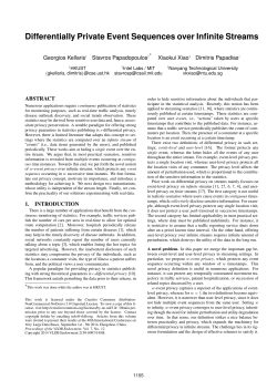Differentially Private Event Sequences over Infinite Streams
