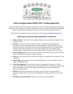 prepare your 2017 BOOST application