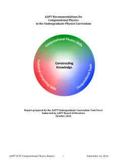 AAPT Recommendations for Computational Physics