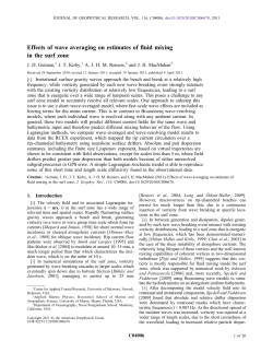 Effects of wave averaging on estimates of fluid mixing in the surf zone