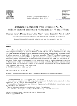 Temperature-dependent cross sections of O2&ndash;O2 collision